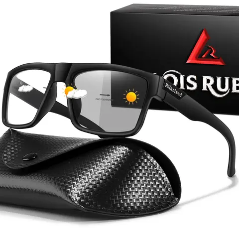 Unisex Photochromic Polarized Sports Sunglasses, Sports Shades, Outdoor Eyewear for Driving, Fishing, and Sports, with Gift Box