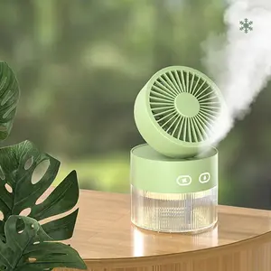 Portable Mist Fan & Aromatherapy Diffuser, 3-in-1 Foldable Cooling Humidifier with Essential Oil Tray for Desktop Travel Home