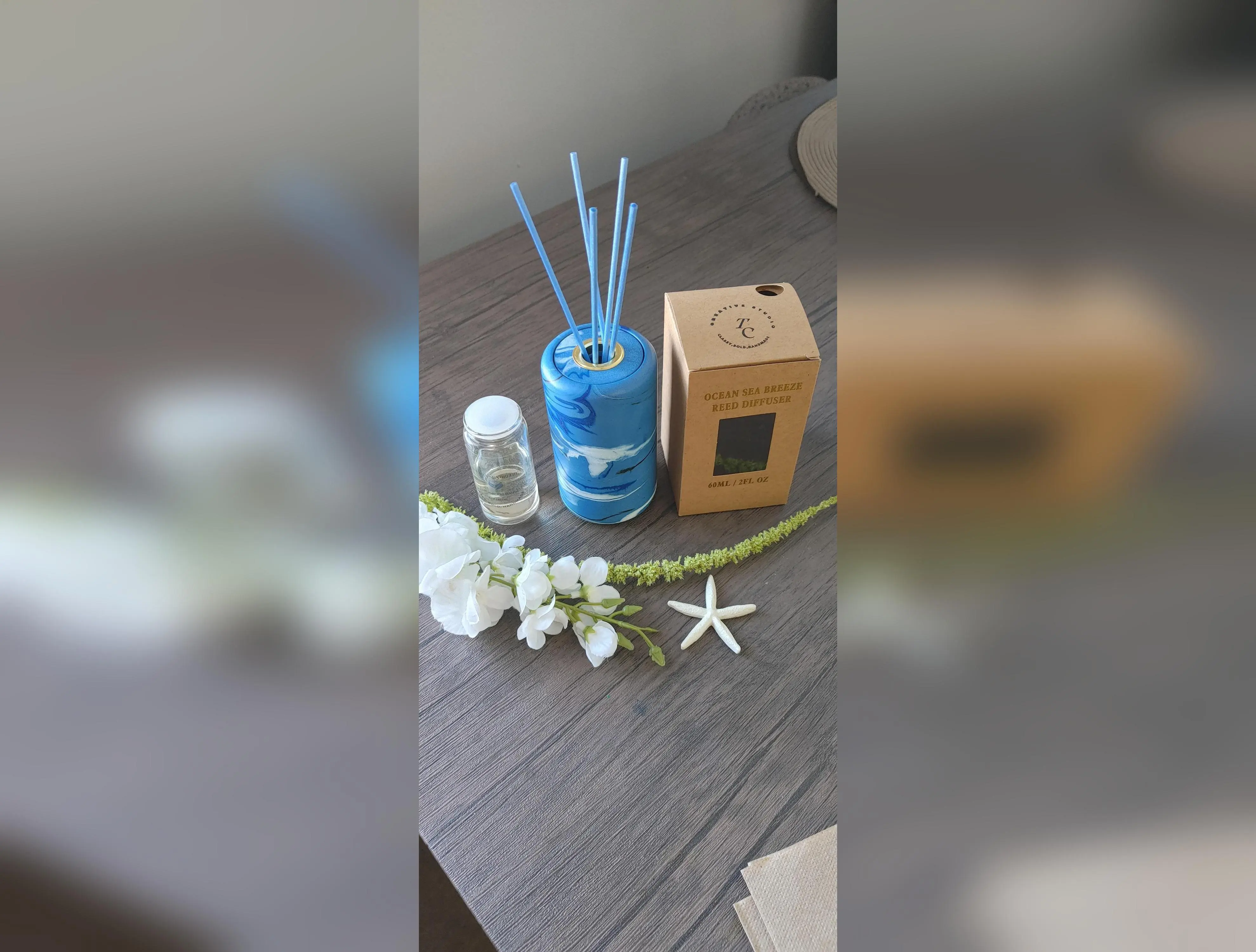 Eco Resin Marbled Design Reed Diffuser - 2 oz - TikTok Shop