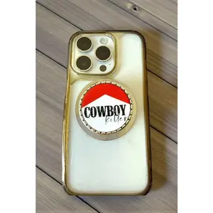 Western Vintage Round Cowboy Killer Framed Phone Pop-It