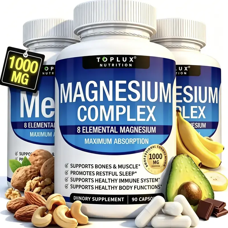 Toplux Magnesium Complex GZ 8 Essential Magnesium Supplement 1000mg Fitness Edible