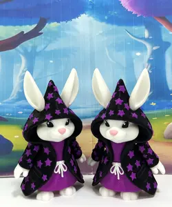 2pcs Wizard Bunny | 3D Printed | Articulated Toy Magical Wizard Bunny Rabbit Figurine Easter Basket Stuffer