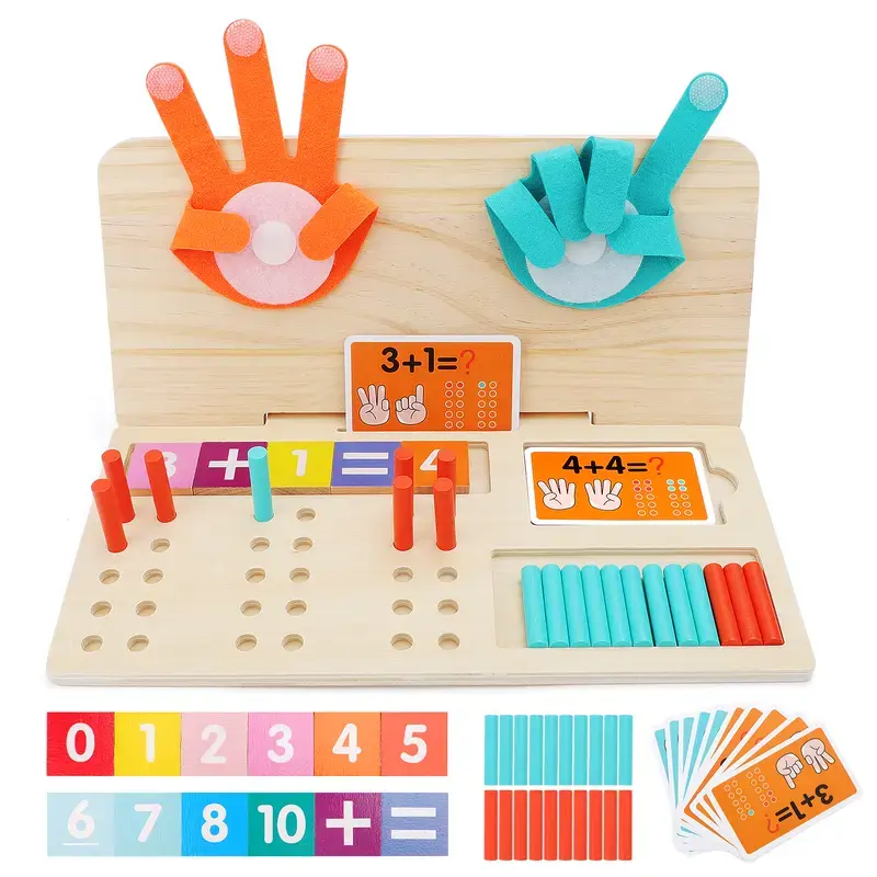 Educational math teaching aids: number counting blocks, finger counting Montessori toy, children’s gift, boys’ and girls’ gift, birthday gift, creative hobby interest item, learning supplies, Mother’s Day gift Colorful