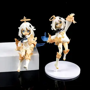 14CM Genshin Impact Hu Tao Paimon Anime Figure PVC Action Figure Model Sculpture Hand-made Desktop Decoration Children Gifts No Box