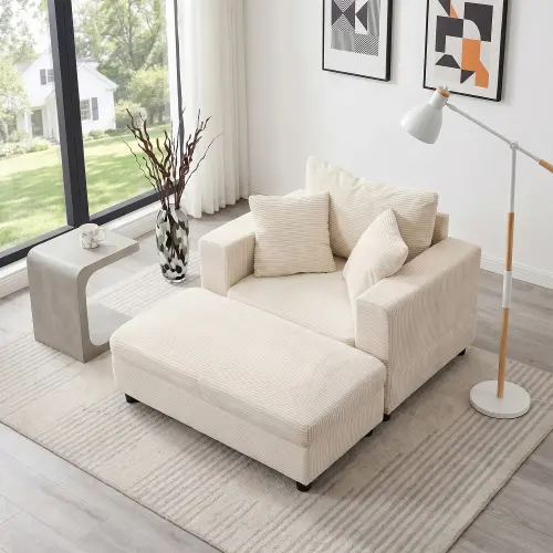 Beige + Corduroy + 1 Seat + Primary Living Space-2