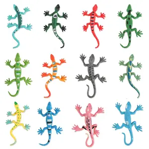 24 Pcs Mini Lizard Figures, Plastic Assorted Small Gecko Fake Realistic Lizard Toy 2.4 inch for Teens Adults Prank and Prop Party Favors Little Gifts