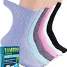 Doctor's Select Diabetic Socks, 6 Pairs Unisex Stretch Viscose Mid-Calf Socks, Loose Non-Binding Fit, Smooth Seam, Wicks Away Sweat, Anti-Perspiration Mid-Calf Socks
