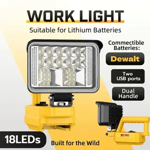LED Spot Light, Cordless LED Lamp, 3 Inch, Fits 20max Battery, Dual USB Charging, Camping, Car Repair, Emergency, Outdoor Fishing
