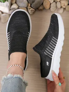 Women's Casual Shoes Spring Summer New Arrival Walking Shoes Breathable Knitted Mesh Sneakers Soft Comfort Lightweight Cushioned Sole Easy Slip-On One-Click