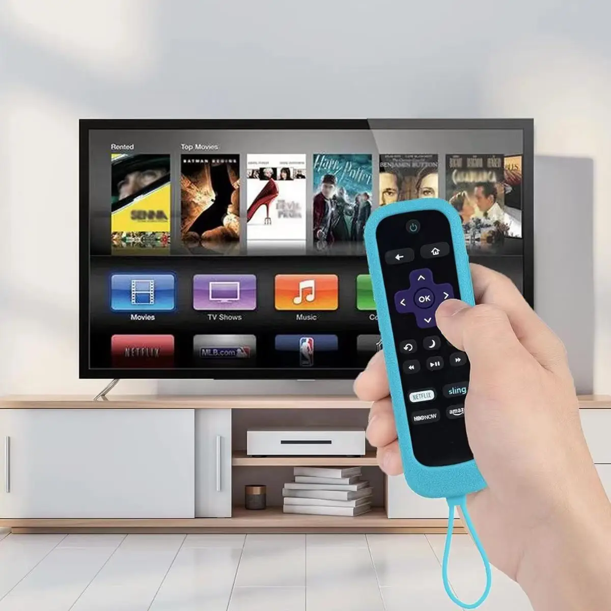 Silicone Luminous Remote Control Cover, 1 Count Reusable Remote Control Case with Lanyard, Decorative Dustproof Cover for Home Living Room Bedroom Dor