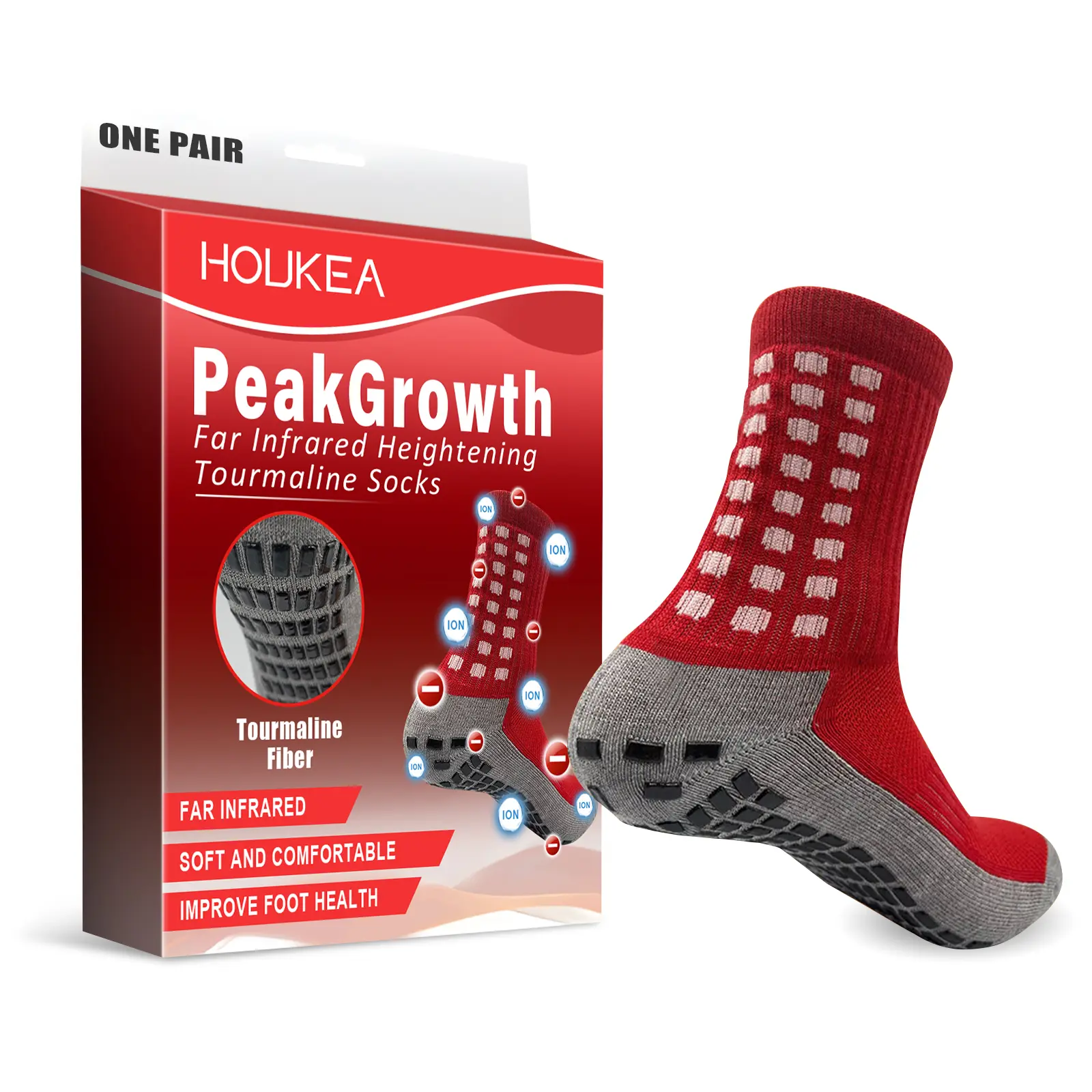 HOUKEA Foot Massage Socks - Breathable, Anti-slip Sole, Warm Manual Massage Socks for Outdoor Sports, Wear Daily Foot Care (Beauty & Personal Care)