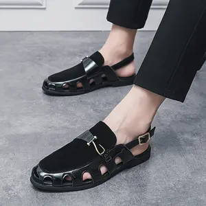 Men'S Breathable Fisherman Sandals - Summer Casual Open-Toe with Adjustable Buckle Strap, Faux Upper & Rubber Sole, Lightweight Comfort for Beach, Office, Shopping, Beach Footwear, Opentoe Design, Durable Footwear