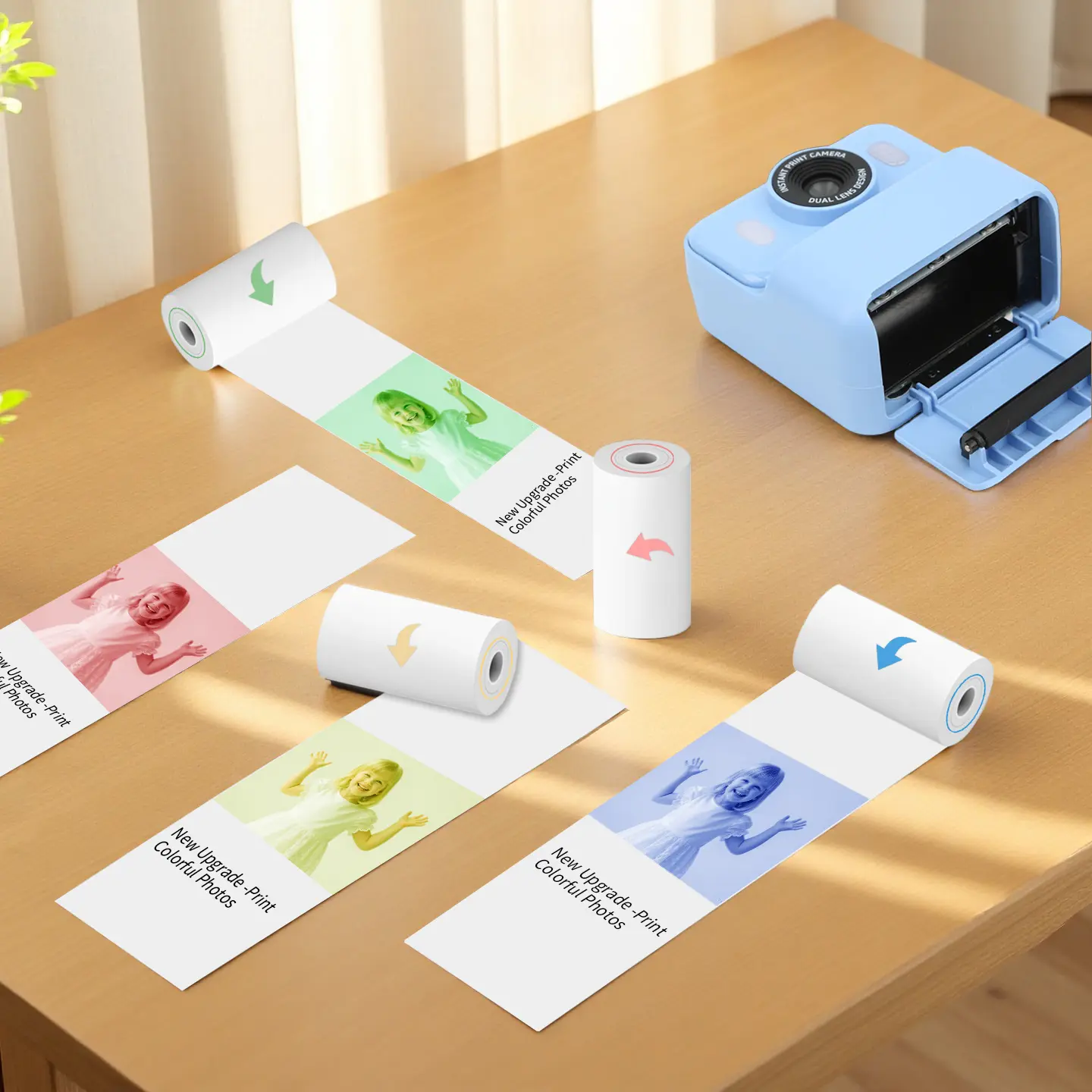 HD Instant Print Camera Thermal Replacement Paper Rolls, 5 Mixed Color Trial Pack, Ink-Free Refill Print Paper Accessories for Instant Print Camera
