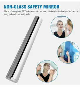 Self Adhesive Mirror Reflective Wall Sticker Film Paper Kitchen 50x100cm