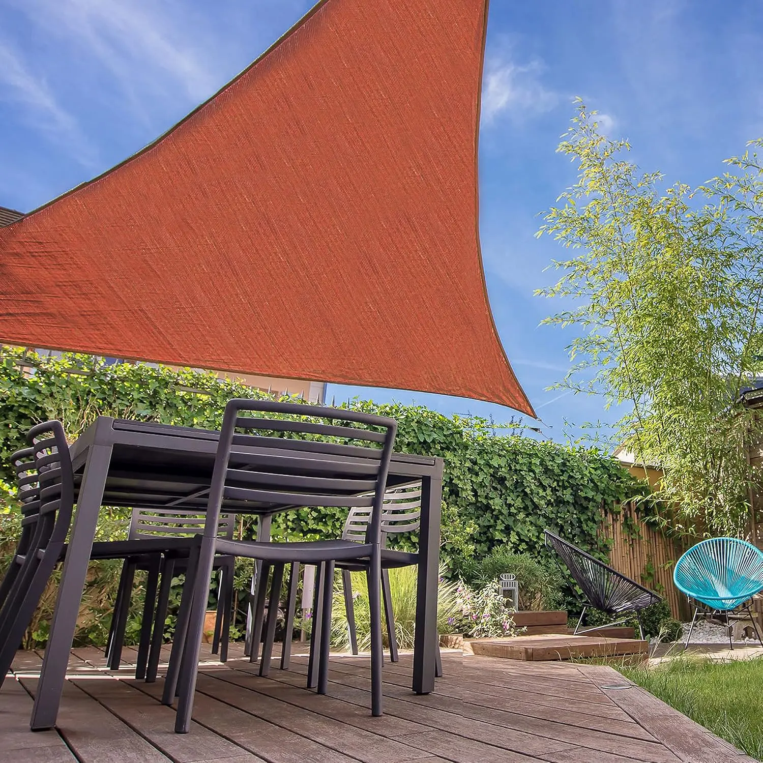 Backyard Expressions 10x10 Triangle Sun Shade Sail, Terra Cotta