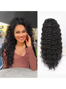 Ponytail Extension Drawstring Ponytail for Black Women 20 Inch Synthetic Long Curly Fluffy Pony Tails Hair Extensions for Daily Use