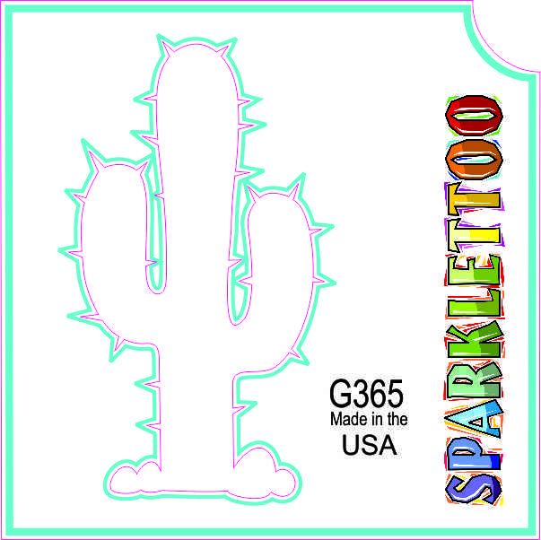212 MAIN Men's Costume Glitter Tattoo Stencils, Ruby Red Paint G365 Cactus Shape, 3-Ply 100-Pack, 1.5x2.3x2.3 in, FDA Safe, Glittered Look, Special Occasion Accessories, Stencil