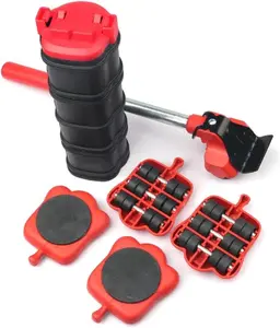 Furniture Moving & Lifting Tool Set 13 Piece with 360° Swivel Wheels for Bed Sofa Heavy Appliances Supports Upto 600 lbs Home & Professional Use Floor Safe Ergonomic Pry Bar