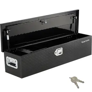 GAOMON Black 48 Inch Aluminum Truck Tool Box, Heavy Duty Truck Bed Storage Box with Side Handle and Lock Keys, Waterproof Tool Boxes Organizer Chest for Pick Up Truck Rv Trailer