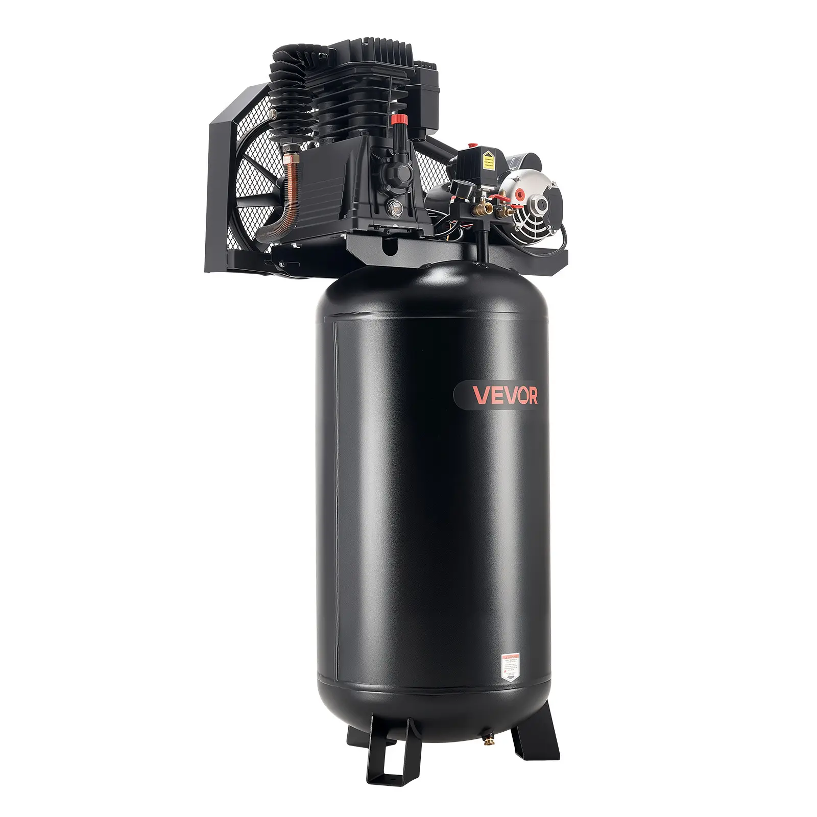 【summerfinds】VEVOR 60 Gallons Heavy-Duty Air Compressor, 5HP 12 SCFM at 90PSI Air Compressors Max 145PSI Pressure, Oil-Lubricated Compressor Tank for Industrial Manufacturing, Large Workshops (230V 60Hz, No-Plug)