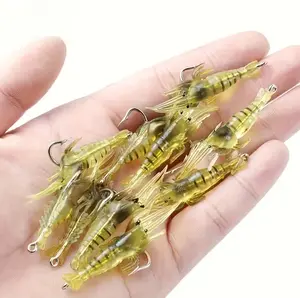 Soft Silicone Shrimp Fishing Bait with Lifelike Swimming Action for Bass Trout Redfish Fishing Tackle Set plastic fishing lure