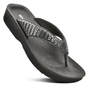 AEROTHOTIC – Dune Flip Flops for Women - Synthetic Leather - Padded Straps - Non-Slip Sole
