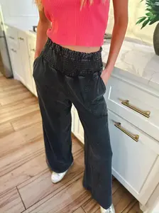 HyFVE Black Wash Elastic Waist Trousers