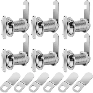 Thumb Operated Offset Cam Lock, 1-1/8" Cylinder Fits 7/8" Max Door Thickness, Non-Locking Replacement Lock for RV Compartment Camper Storage Cabinets Drawers (1-1/8 Inch, 6Pack)
