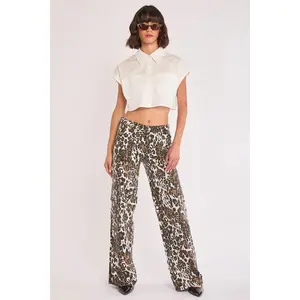 Joy - Mid Rise Stretch Leopard Cargo Pant