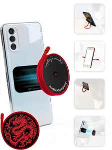 IMStick Dragon - Magnetic Phone Grip & Flexible Phone Holder - Neodymium Magnets and Aircraft-Grade Aluminum - Includes Silicone Wires for Non-Magnetic Surfaces. For Use With MagSafe, Attach Metal Plate To Your Phone Case Or Slide It Underneath