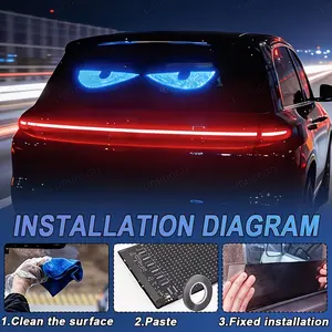 Flexible LED Devil Eye Light, Programmable LED Display, Supports APP Control, Scrolling LED Car Light, USB Powered Text Animation Graffiti Patterns, Suitable for Trucks, Suvs, Shops, Hotels, Bars, Etc. A Christmas Gift Optio