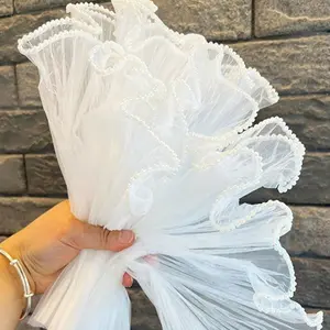 Floral Packaging Net Paper Roll, Valentine's Day Floral Arrangement Supplies, Wedding Birthday Decorations, Wavy Pleated Flower Wrapping Paper