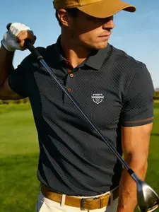 Men's V180 Hoonigan Polo Shirt, Breathable Summer Quick-Dry Short Sleeve, Slim-Fit Casual Top for Golf, Fishing, Basketball, Camping, Beach