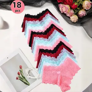 H    18 low-waisted sexy panties, curve-hugging, bow-adorned for elegance. Multi-color options, suitable for daily, sports & dating. Prints accentuate waist, comfy waistband. Plus sizes M-XXL, full range. Basic.underwear for women.thong.ladies' intimates