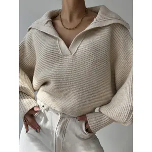 Johnny Collar Long Sleeve Sweater
