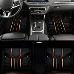 4pcs Vehicle Floor Mats presenting Hexagonal Fusion Lines Design for Minivans or Trucks, including Easy Maintenance surfaces and Thoughtful Present opportunities, while also suitable for Business Use and Travel with Pets, Truck Accessories, Car Floor Mats