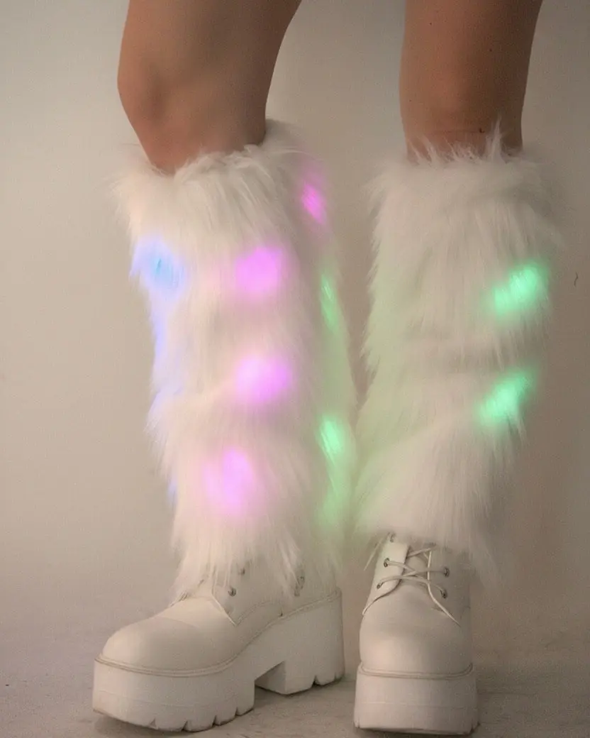 LED Queen Light Up Furry Leg Warmer Fluffies LED Queen Light Up Furry Leg Warmer Fluffies
