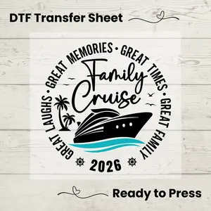 Family Cruise 2026 DTF Transfer | Vacation Shirt Heat Press Design