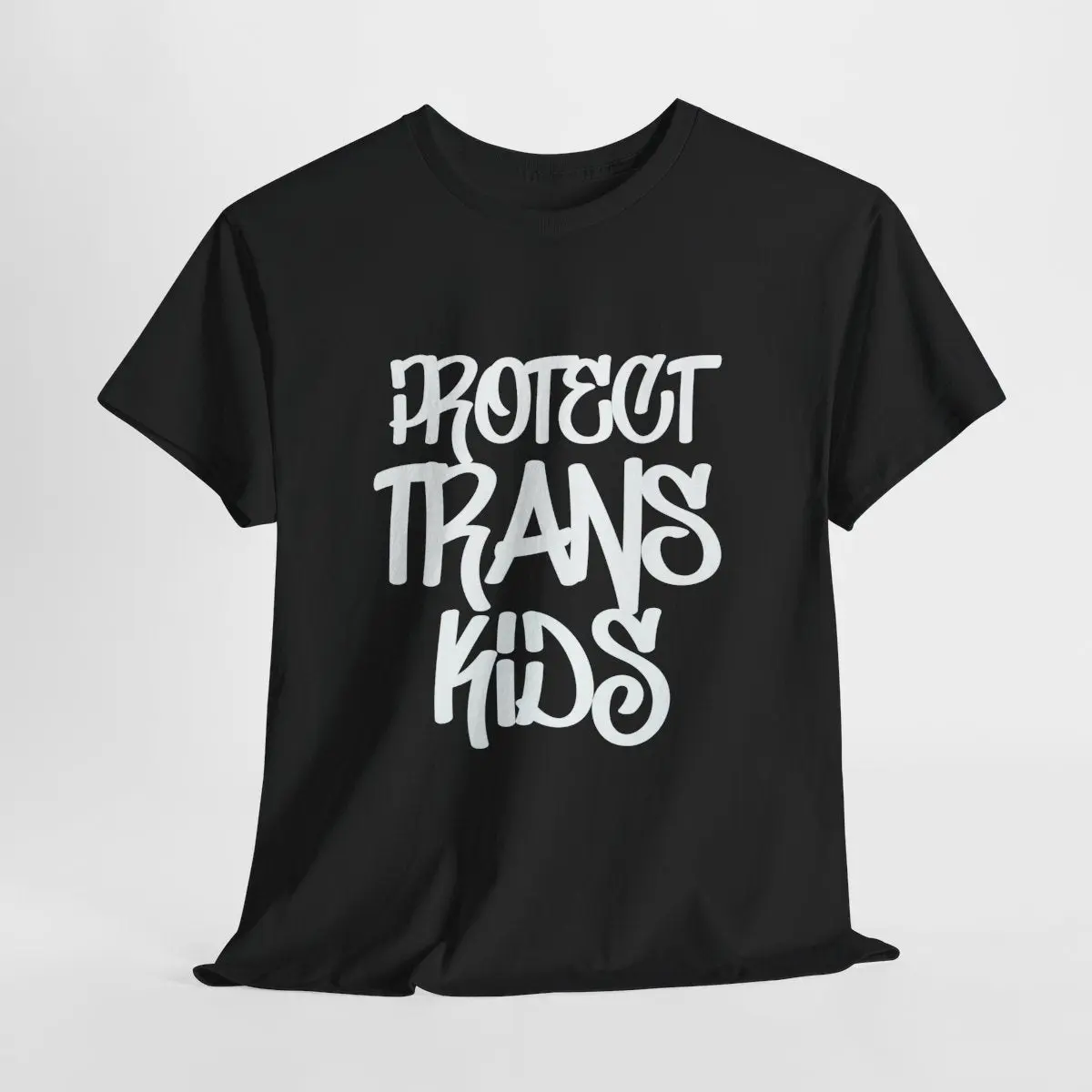 Women's Shortsleeve T-Shirt, Classic Fit Top with Protect Trans Kids Graphic, Smooth Fabric and Ribbed Collar, Awareness, Casual, Protective, Everyday, Knit, Tshirt, Piece, Advocacy, Comfortable