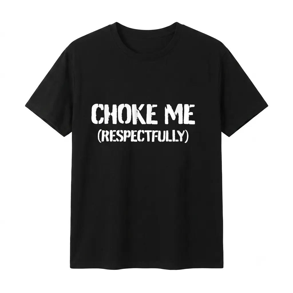 Cotton Unisex Funny Choke Me Respectfully T-Shirt Casual Graphic Printed Tee