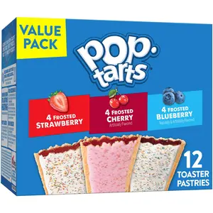 Toaster Pastry Variety Pack Frosted Filled Pastries Ready to Eat Breakfast Snacks and Sweet Treats 12 Pastries 20.3oz Box