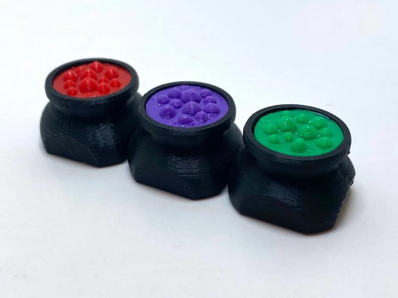 Red, Green and Purple Cauldron Keycaps - Halloween Gaming Keyboard Accessories