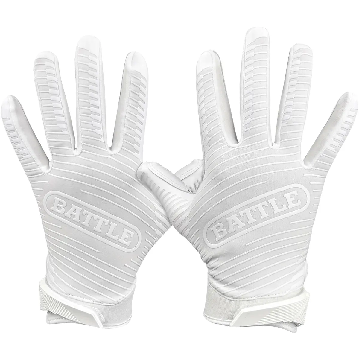 Battle Sports Doom 1.0 Youth Football Receiver Gloves - White, Football Accessories