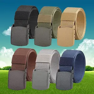 6-piece belt set, men's webbing belt set, durable nylon material, easy-to-use automatic buckle, tactical nylon belt - breathable, anti-allergy, with durable plastic buckle, suitable for outdoor sports and casual wear