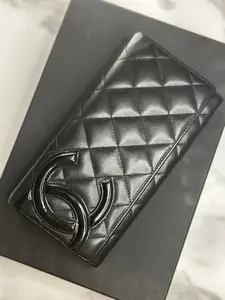 Pre-owned CHANEL calfskin Small Leather Goods Quilted Cambon wallet
