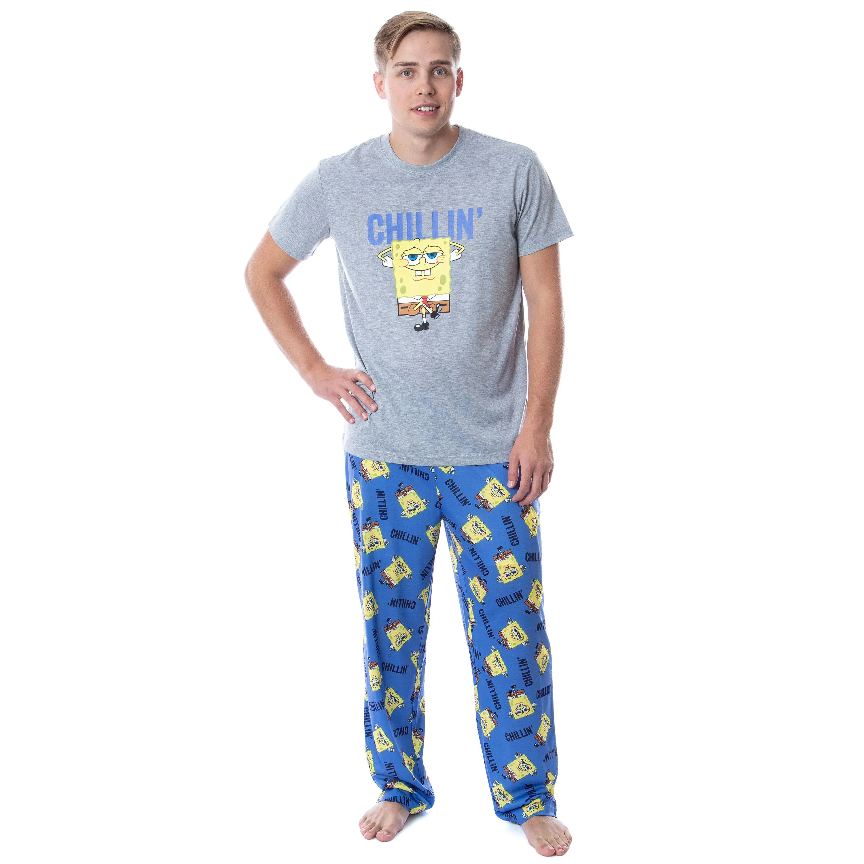 Nickelodeon SpongeBob SquarePants Mens' Chillin' Sleep Pajama Set Nickelodeon SpongeBob SquarePants Mens' Chillin' Sleep Pajama Set