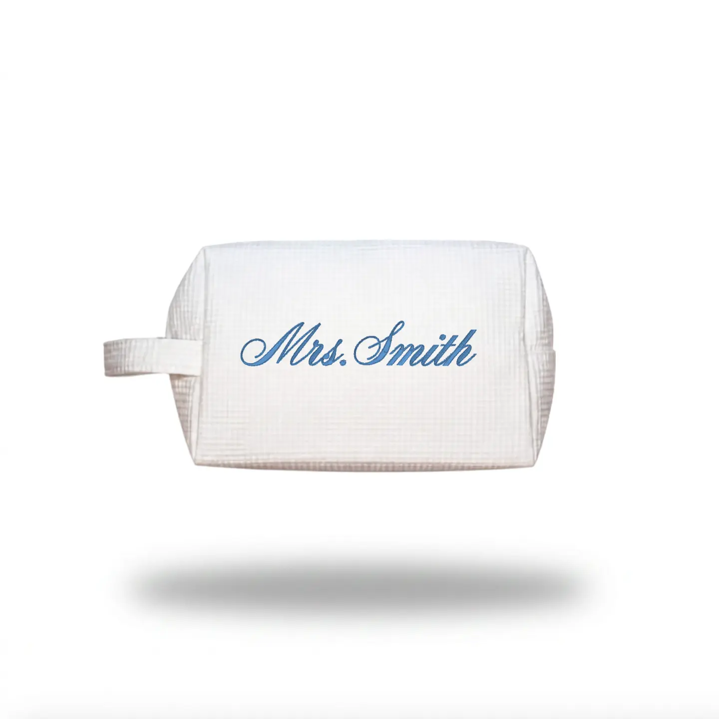 Personalized Waffle Makeup Bag | Embroidered Cosmetic Bag