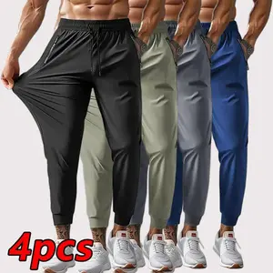 Men's Sports Pants 4-Piece Set Quick-Dry Breathable Versatile Multi-Color Fitness Training Jogger Pants Daily Casual Nine-Point Trousers