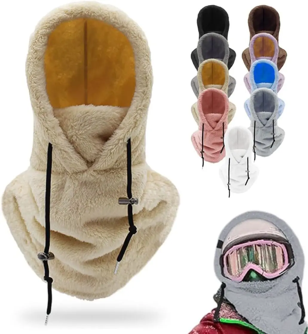 Women's Tactical Windproof Balaclava - 1-Size Fluorescent Fleece Full Face Hood, Motorcycle Over-Helmet/Half Helmet Protective Gear (Suitable for Men)