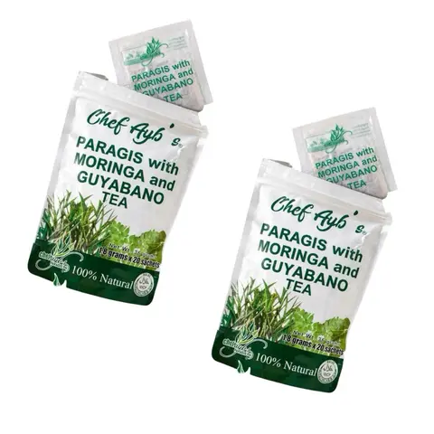 2 Packs Chef Ayb's Paragis with Moringa and Guyabano Tea - 20 Sachets (1.8g Each) - Nourishing Herbal Blend for Wellness Support